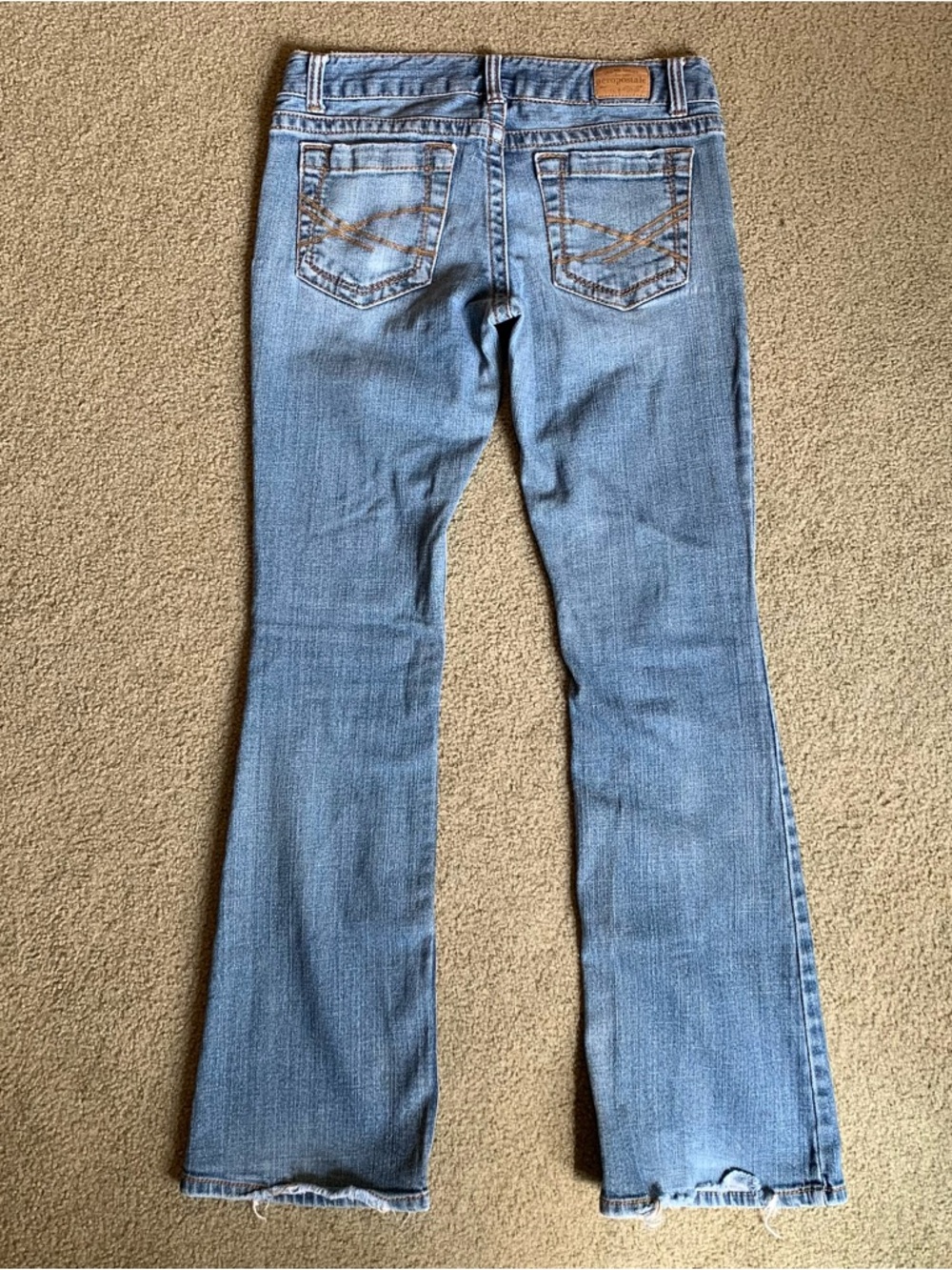 Women’s Y2k Aeropostale Light Blue Hailey Skinny Flare Bootcut Jeans 5 Regular - Picture 2 of 12